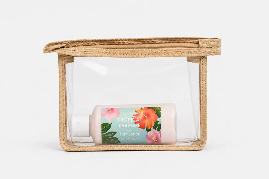 6W x 4L x 1.5D, 6 Mil Tan Zipper Hang Loop Vinyl Bags