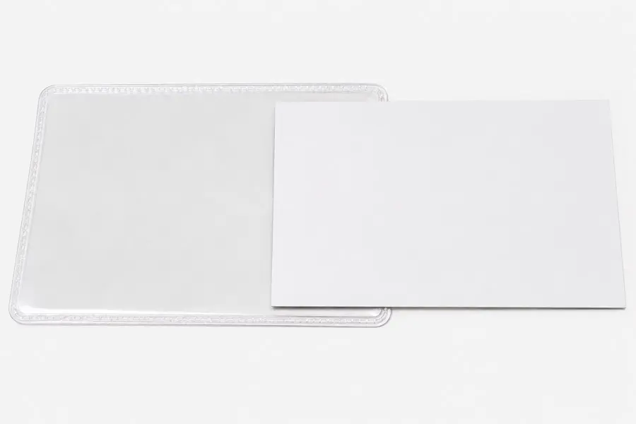 3.5W x 2.125L, 6 Mil Vinyl Business Card Holder, Open Long Side