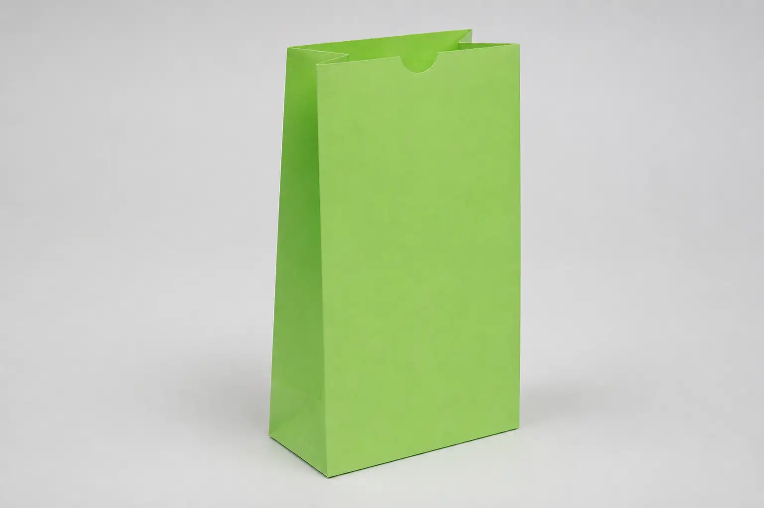 6-1/4W x 3-4/5D x 12-1/2H, Stand Up Colored Paper Bags, Lime Green