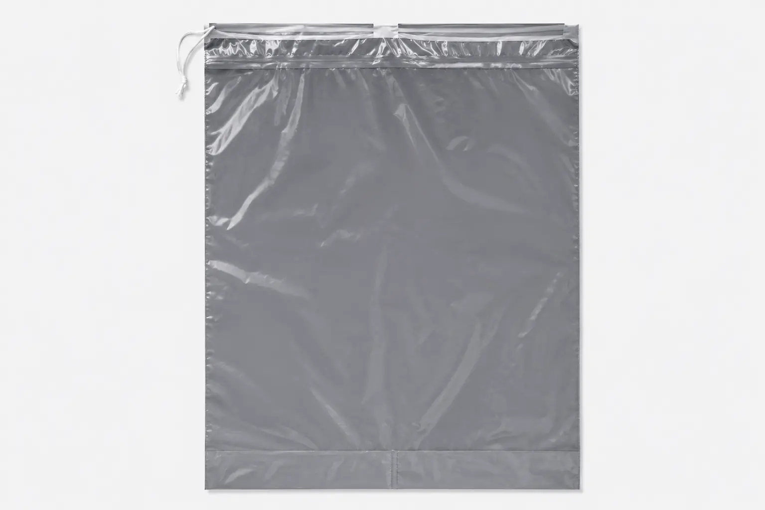 9W x 13L, 1.5 Mil White Drawstring Bags