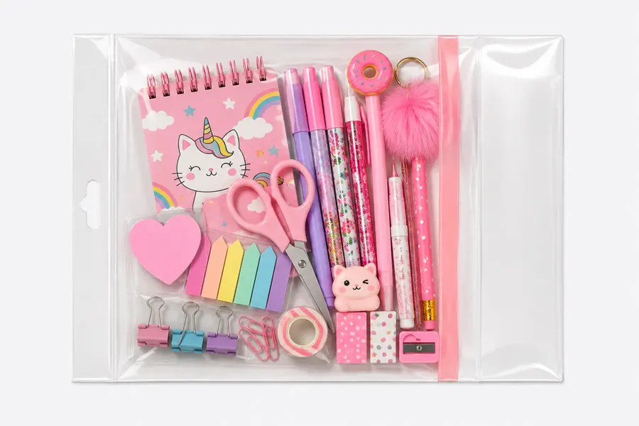Lip & Tape Header Bags with External Adhesive
