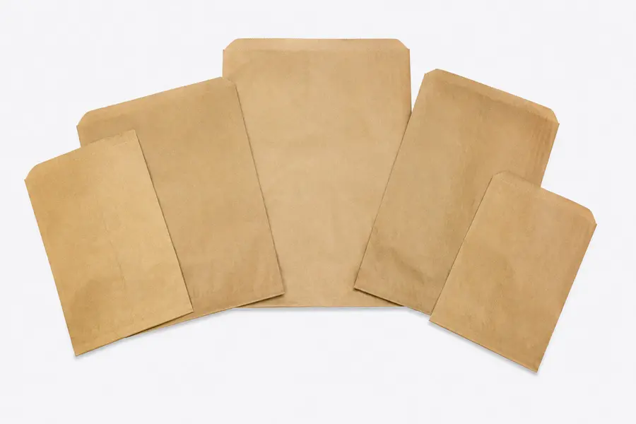 Flat Plain Brown Kraft Merchandise Bags