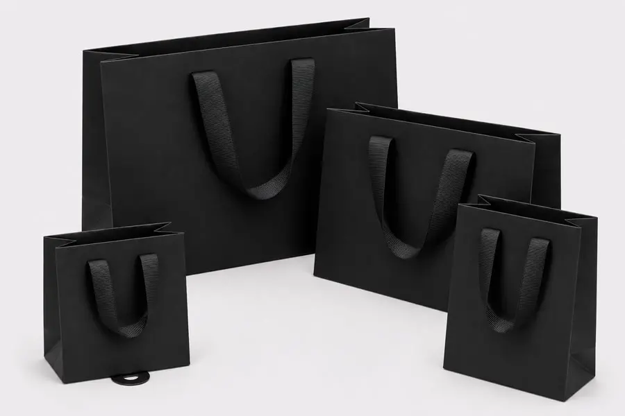Laminated Manhattan Bags with Grosgrain Handles