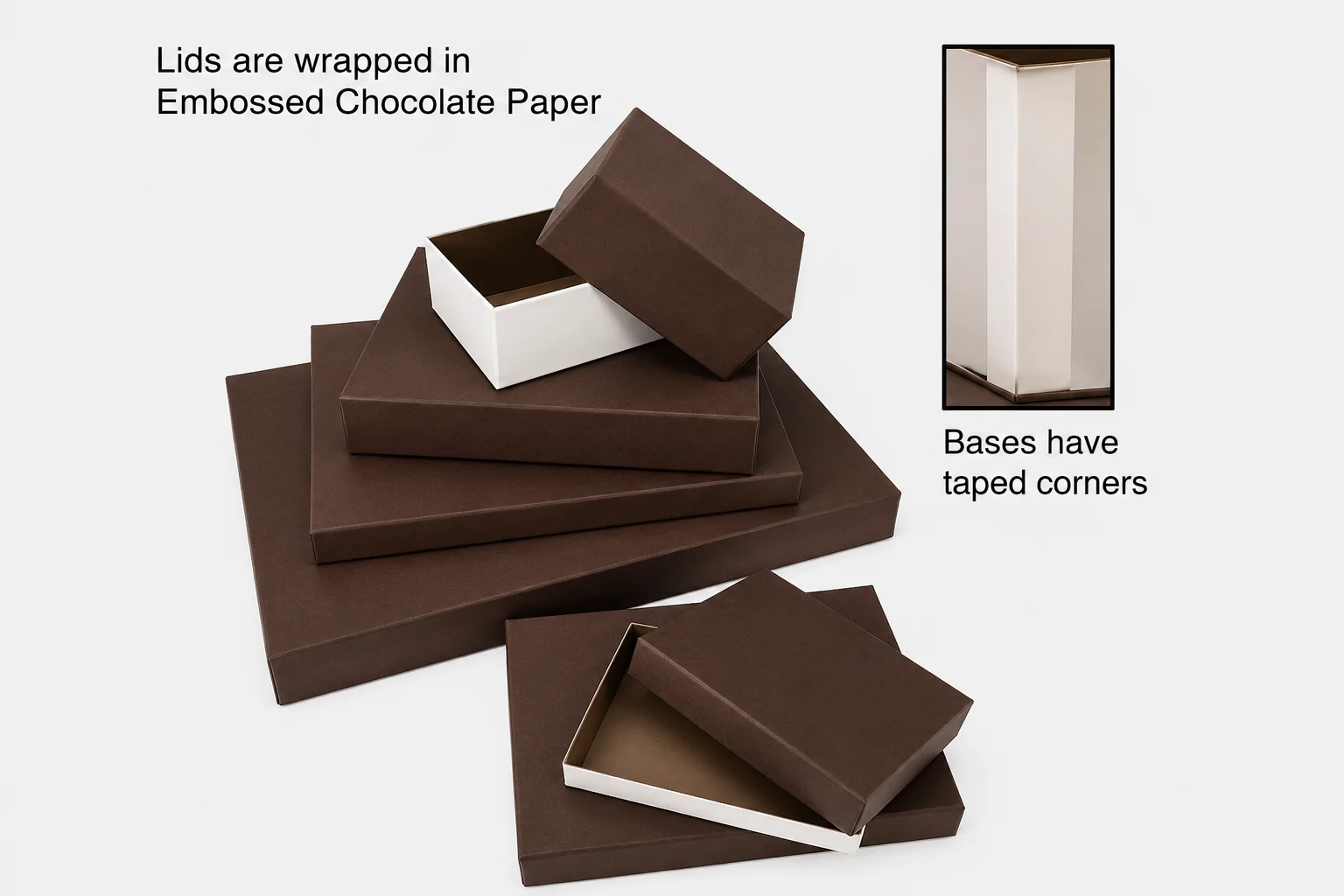 Rigid 2 Piece Chocolate Brown Apparel Boxes