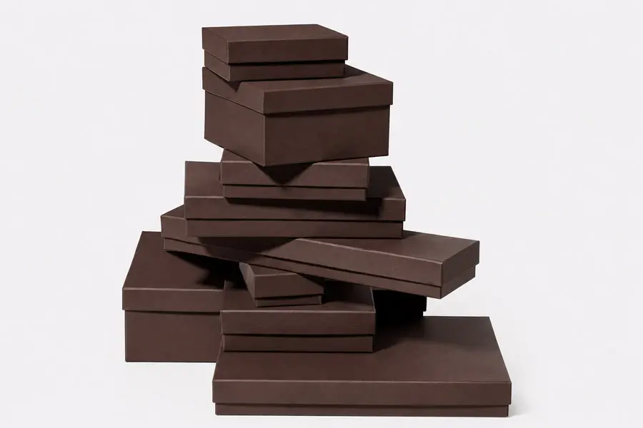 Matte Chocolate Jewelry Boxes - Fiber Insert