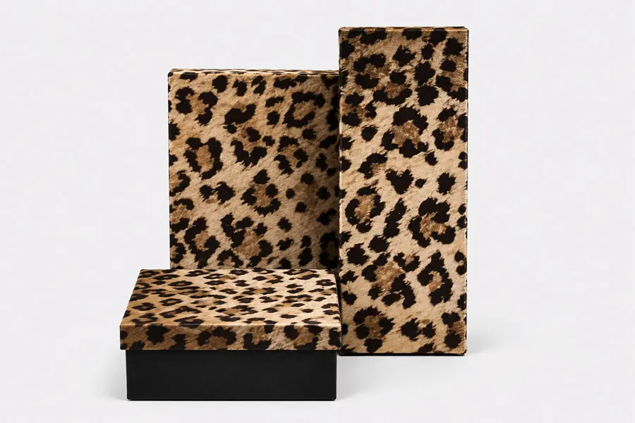Leopard Print 2 Piece Set-Up Fiber Filled Jewelry Boxes