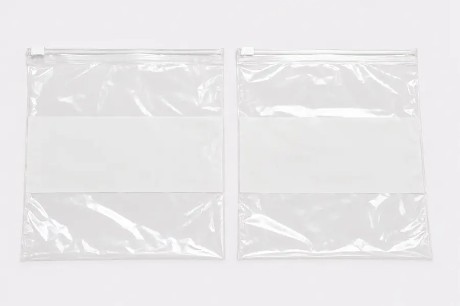 10W x 12L, 2 Mil White Block Slider Top Bags
