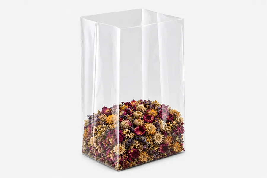 8W x 4G x 22L, 3 Mil Gusseted Poly Bags