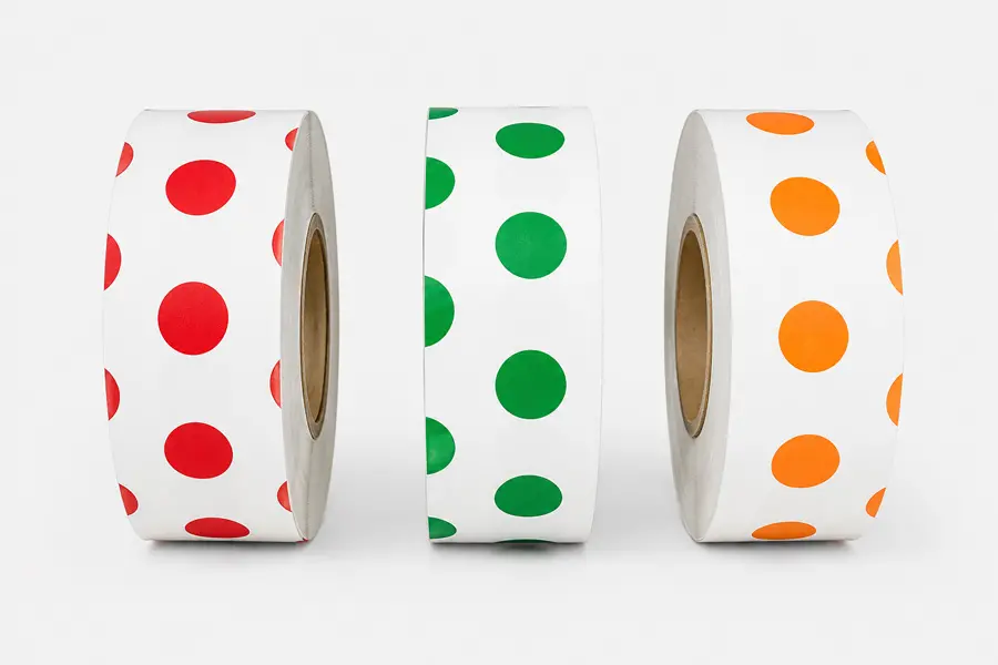 1-3/16W, Flagging Tape, Blue/Black Polka Dots