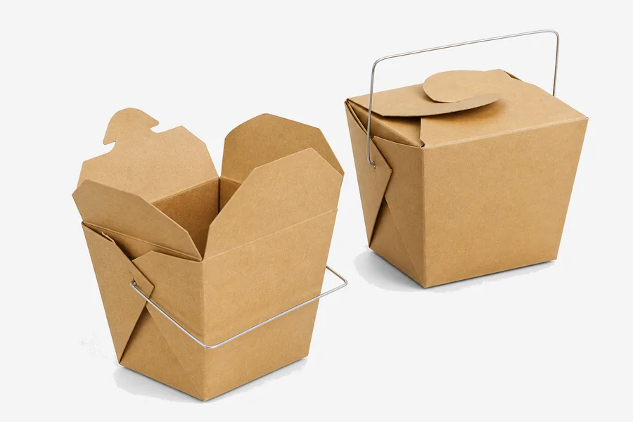 2-3/4W x 2L x 2-1/2H, Matte Kraft Paper Take-Out Boxes
