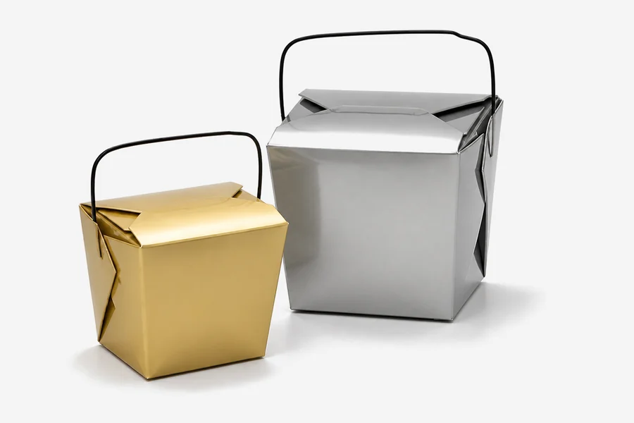 Glossy Colored Paper Take-Out Boxes