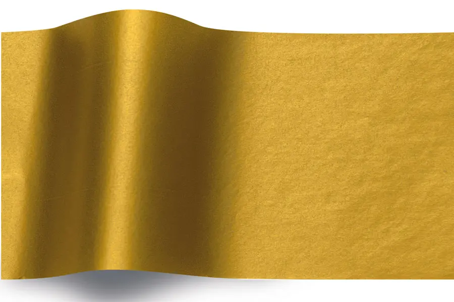 20W X 30L, METALLIC COLORED TISSUE, GOLD/GOLD - 2 SIDED