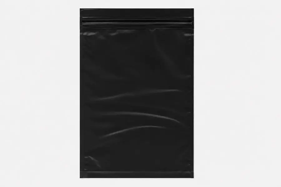 8W x 10L, 2 Mil Black Opaque Zip Bags