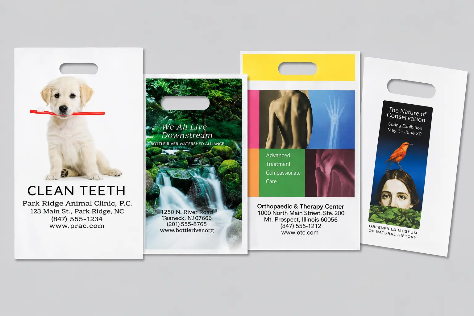 Custom Non-Reinforced Full Color Die Cut Bags