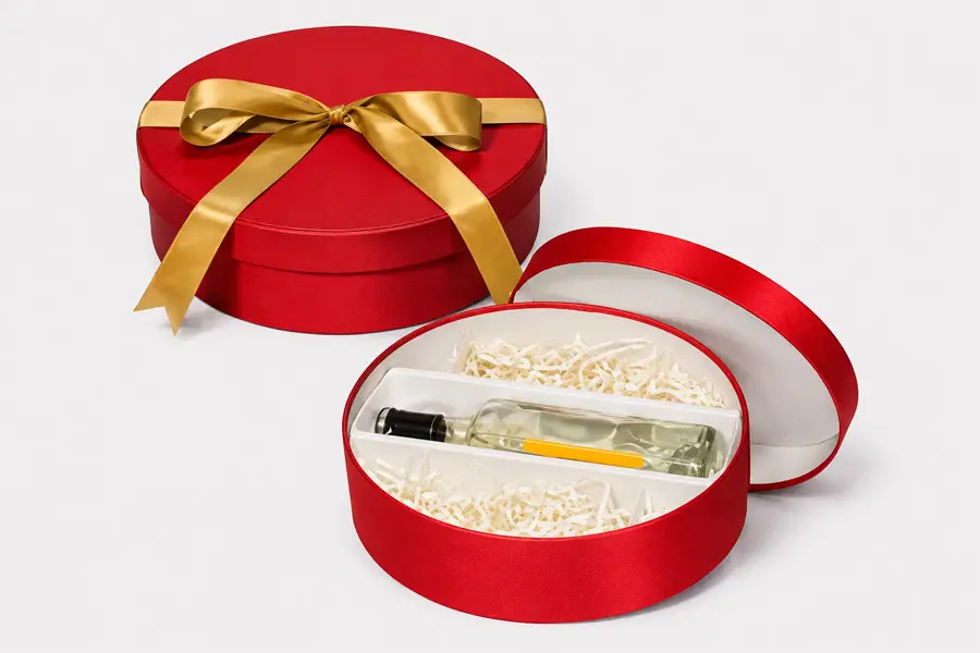 Fabric Covered Wine Bottle and Glass Gift Box