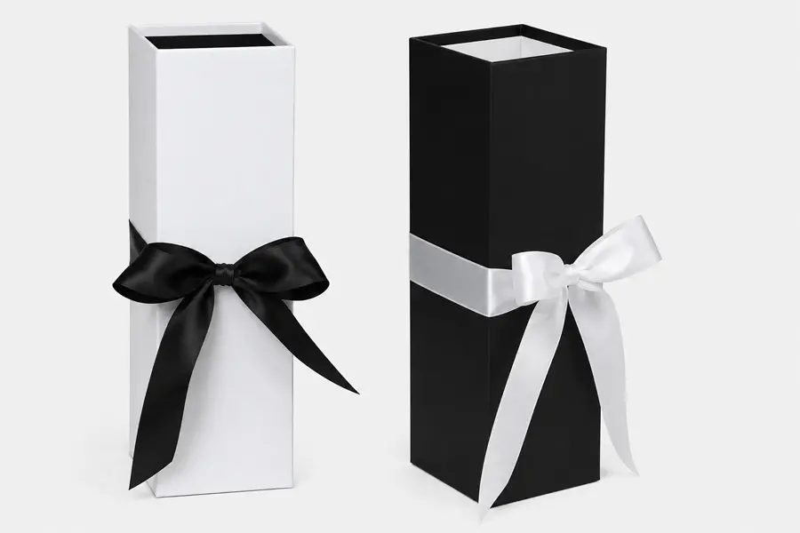 Rigid Ribbon Tie Wine Box