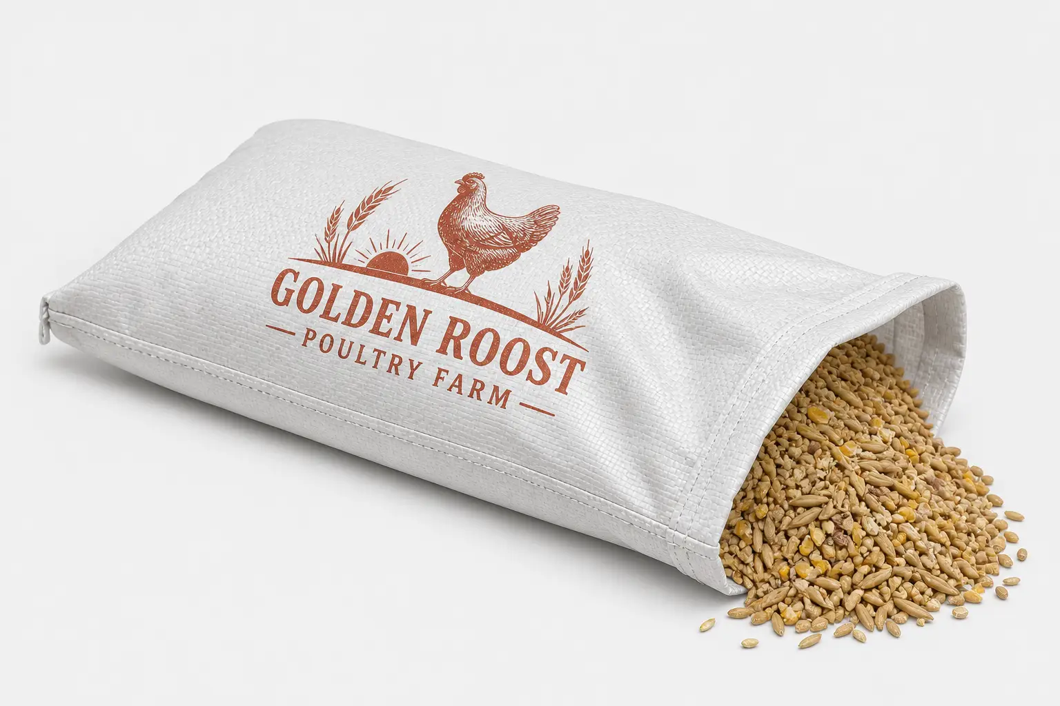 custom printed chicken livestock feed bag
