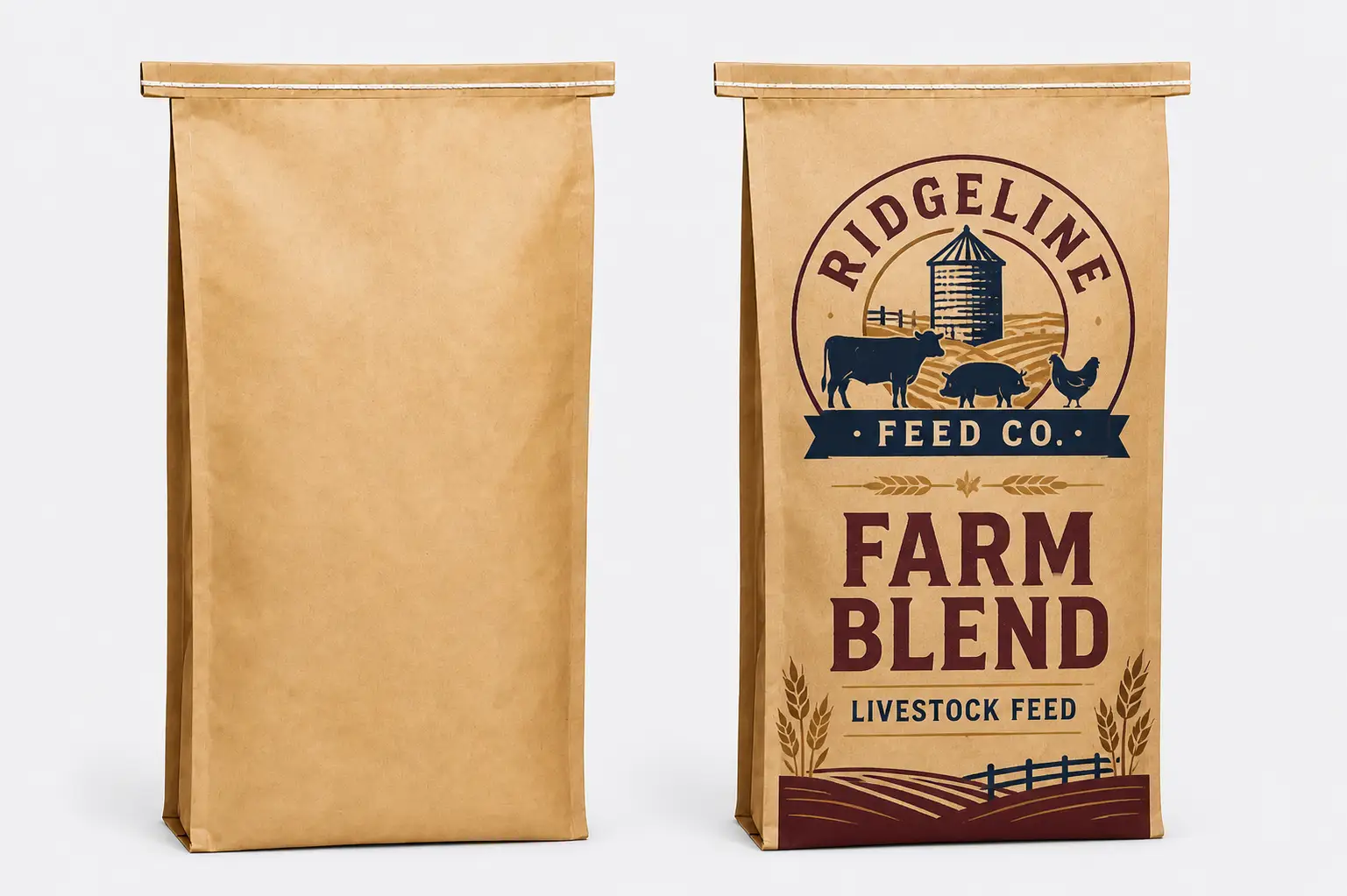 custom multiwall paper feed bag