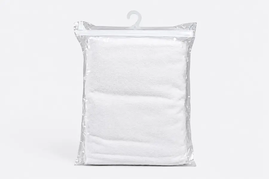 9.5W X 11.5L X 1.25D, WHITE ZIPPER HANGER VINYL BAG