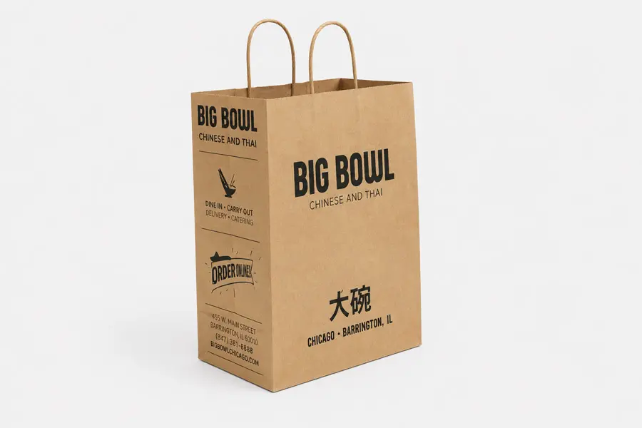 10 x 5 x 13, Big Bowl Medium Kraft Shoppers