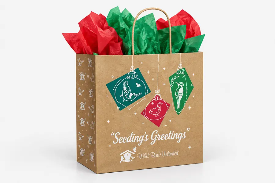 13 x 7 x 17, WBU Holiday Kraft Shoppers, Branded