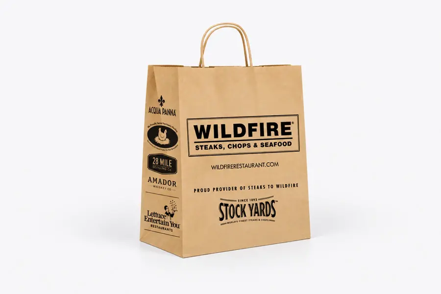 10 x 5 x 13, Wildfire Small Recycled Kraft Shoppers