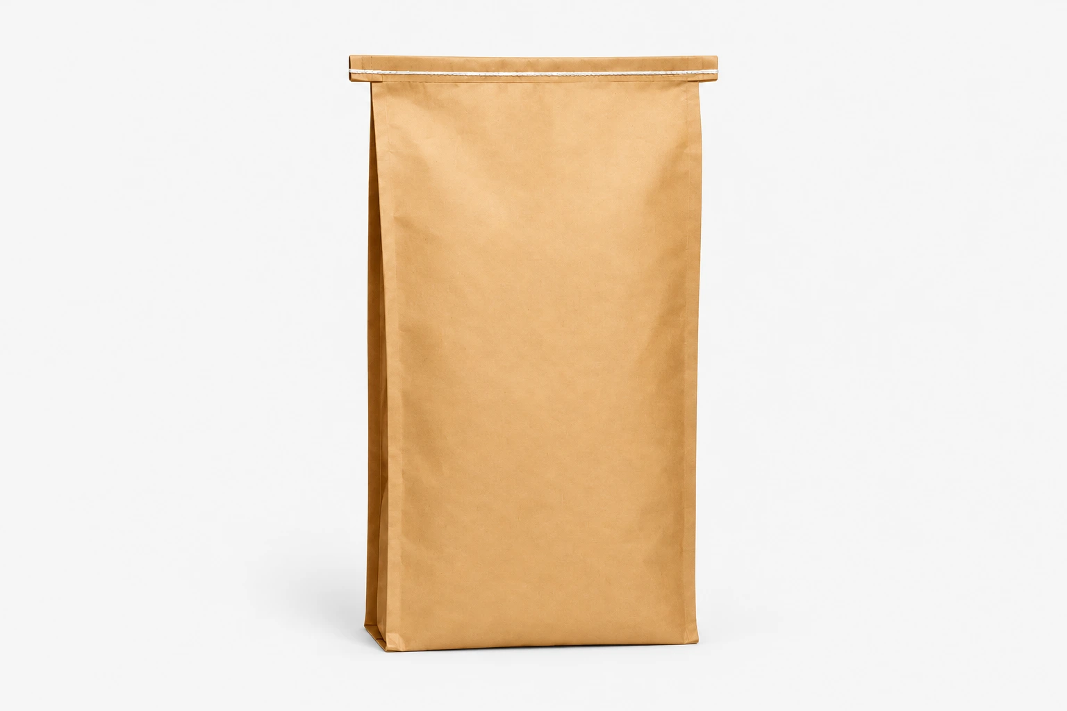 Stock kraft multiwall paper feed bag, tall unprinted style