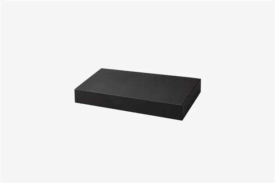 8-1/8W x 6-1/8L x 7/8H, General Purpose Rigid 2 Piece Shallow Black Boxes