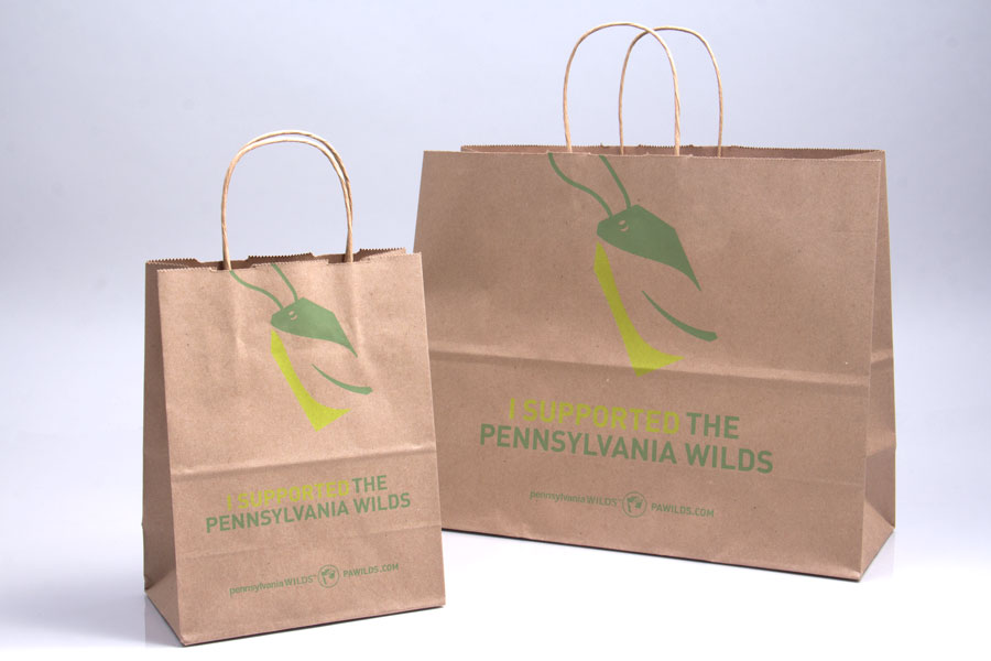 Custom printed paper shopping bag for PA Wilds