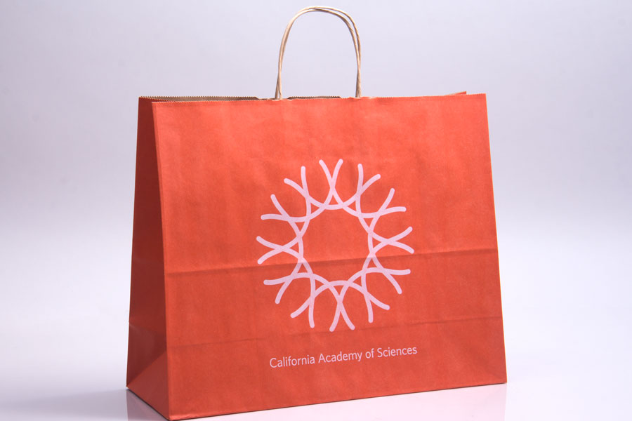Custom printed paper shopping bag for California Sciences