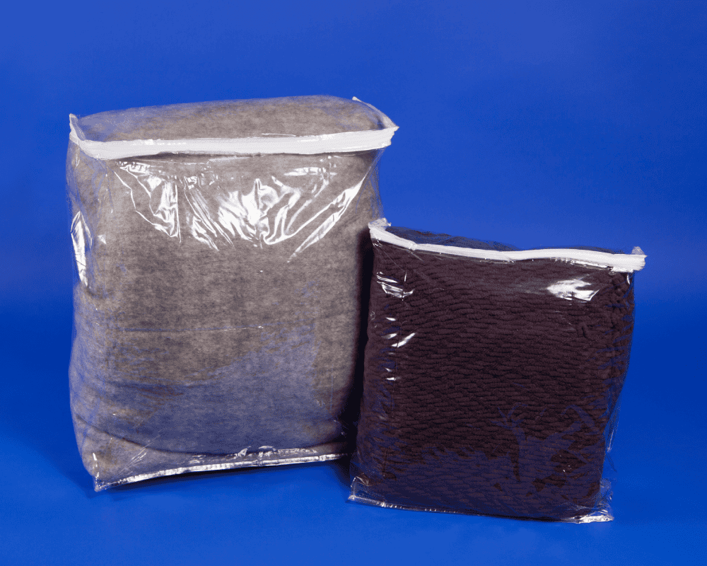 15W x 18L x 3D, 3.2 Mil White Zipper Vinyl Bag