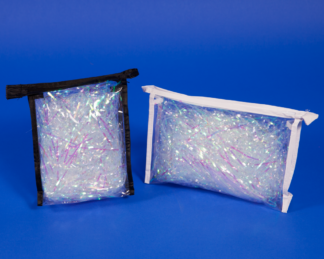 4W x 8L x 2D, Black Zipper Hang Loop Vinyl Bags