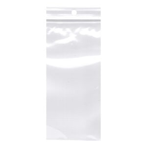 2W x 5L, 2 Mil Polypropylene Hang Hole Zip Bags