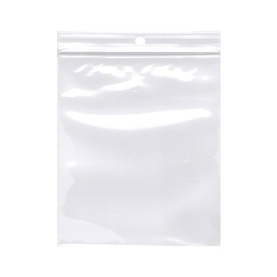 3W x 4L, 2 Mil Polypropylene Hang Hole Zip Bags