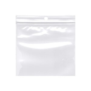 4W x 4L, 2 Mil Polypropylene Hang Hole Zip Bags