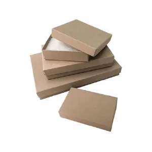 Eco Light Brown Kraft Fiber Filled Jewelry Boxes