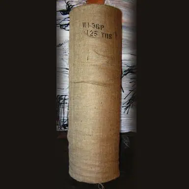 Burlap roll, 36 inches wide, 100 yards long, 7 oz plain burlap fabric for packaging and crafts.